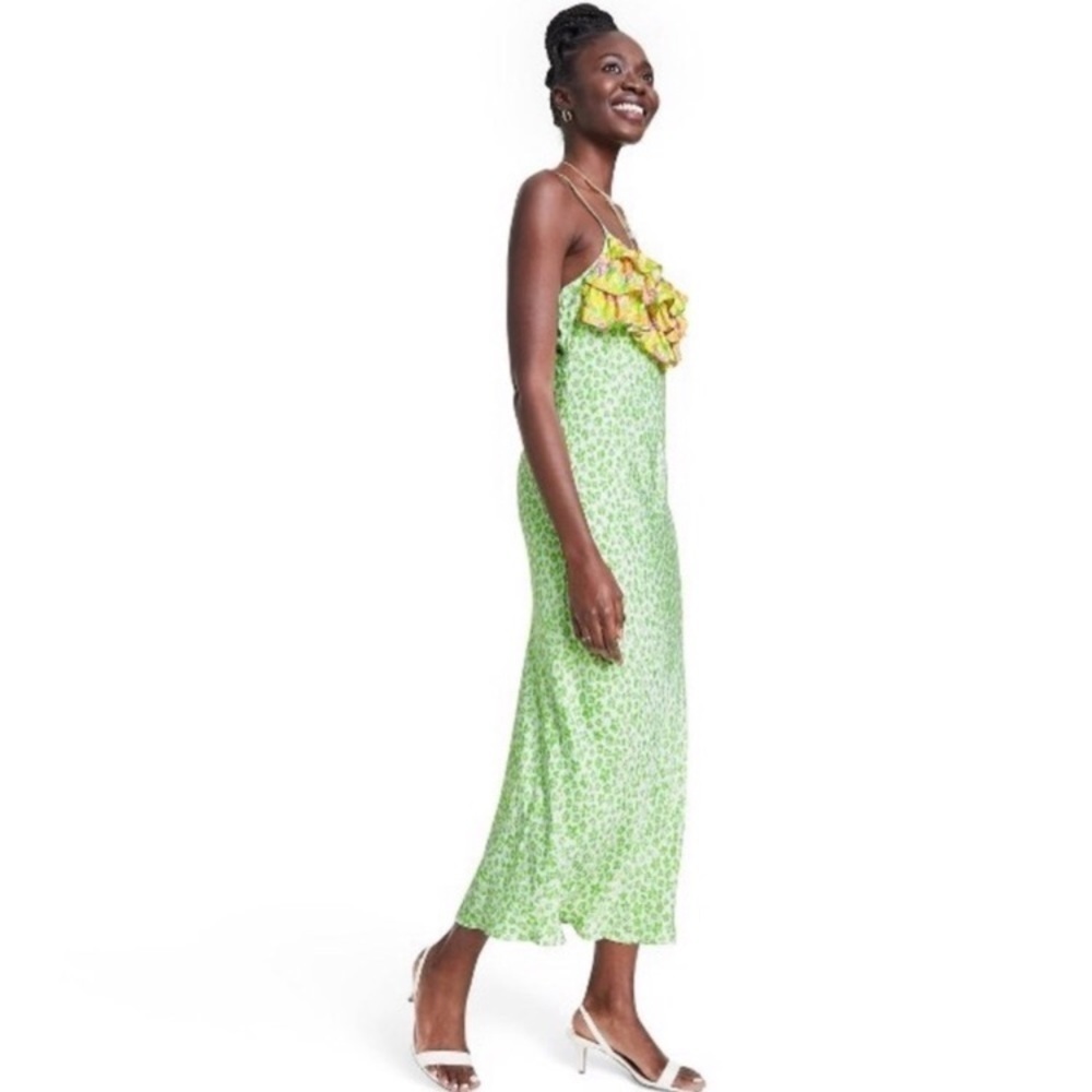 RIXO Target Leopard Sleeveless Ruffle Slip Dress - Picture 5 of 15